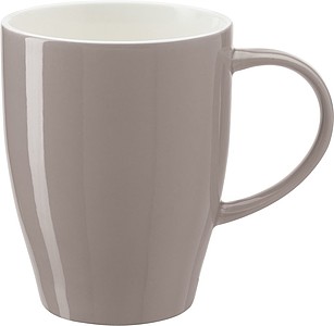 BONE Porcelánový hrnček s bielym vnútrom, objem 350 ml, sivý