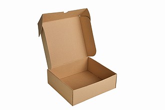 BOXELA Krabica bez potlače 28 x 25 x 9 cm, hnedá, e-vlna, stredná