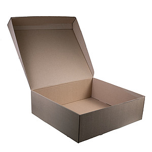 BOXELA Krabica bez potlače 37 x 34 x 11 cm, hnedá, e-vlna, veľká