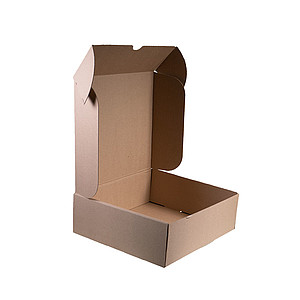 BOXELA Krabice bez potisku 28 x 25 x 9 cm, hnědá, e-vlna, střední