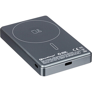 Brandcharger powerbanka 10 000 mAh z recyklovaného materiálu, gunmetal
