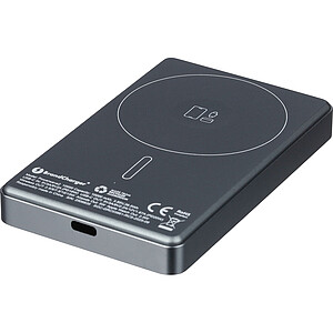 Brandcharger powerbanka 10 000 mAh z recyklovaného materiálu, gunmetal
