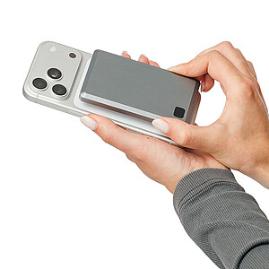 Brandcharger powerbanka 10 000 mAh z recyklovaného materiálu, gunmetal