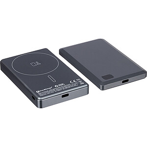 Brandcharger powerbanka 5 000 mAh z recyklovaného materiálu, gunmetal