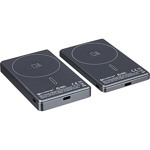 Brandcharger powerbanka 5 000 mAh z recyklovaného materiálu, gunmetal