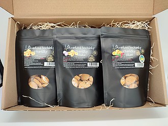 BUNS - dárková sada škvarkových bochánků s tvarůžky, classic, cibulka a pikant - reklamní předměty