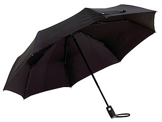 BURIAN Automatický vetru vzdorný skladací dáždnik, čierna