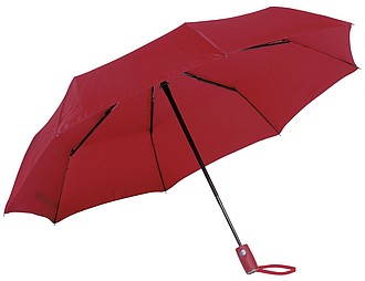 BURIAN Automatický větruvzdorný skládací deštník, červená