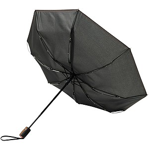 Černý skládací deštník s barevným kontrastem, průměr 96 cm černá/oranžová