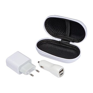 Cestovná súprava typu USB + C v puzdre, biela