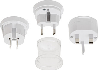 Cestovní adaptér do zásuvky se třemi typy zástrček