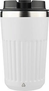 Cestovní hrnek z recyklované nerezové oceli, 400 ml, bílá