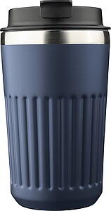 Cestovní termohrnek z recyklované nerezové oceli, 400 ml, tmavě modrá