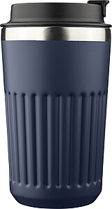 Cestovní termohrnek z recyklované nerezové oceli, 400 ml, tmavě modrá