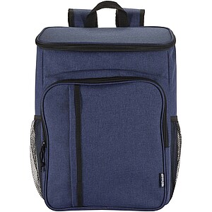 Chladicí batoh na piknik z recyklovaného GRS se sadou příborů, tmavě modrý melír