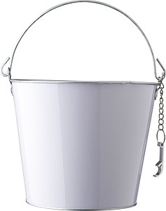 Chladicí kyblík s otvírákem, objem 6l, bílý - reklamní předměty
