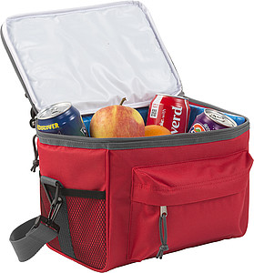 Chladící taška s přední kapsou na zip, červená