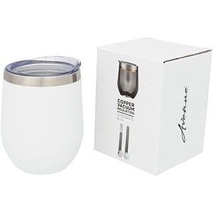 Corzo termohrnek s izolací z mědi a vakua 350ml, bílá