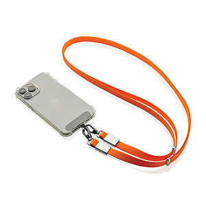 Crossbody lanyard RCS z recyklovaného PET, oranžová