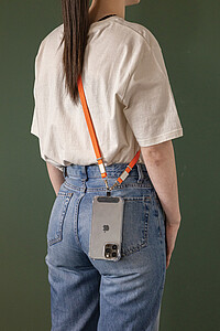 Crossbody lanyard RCS z recyklovaného PET, oranžová