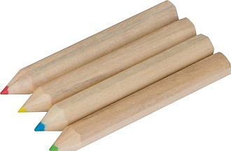 Čtyři mini pastelky v kartonové krabičce - ekologické reklamní předměty