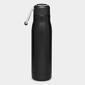 DALAGO Dvoustěnná termoska z nerezové oceli s poutkem, 500 ml, černá