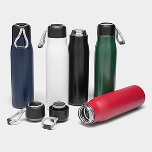 DALAGO Dvoustěnná termoska z nerezové oceli s poutkem, 500 ml, černá