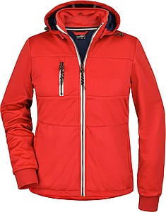 Dámská 3-vrstvá sofshellová bunda JAMES & NICHOLSON, červená, 2XL