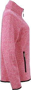 Dámská fleecová bunda James Nicholson knit fleece jacket women, růžová/bílá, vel. M