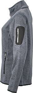 Dámská fleecová bunda James Nicholson knit fleece jacket women, tmavě šedá/stříbrná, vel. XXL