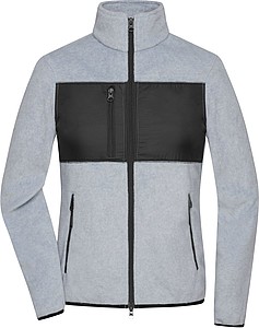 Dámská fleecová bunda James & Nicholson, melírovaná světle šedá, XXL
