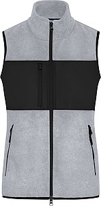 Dámská fleecová vesta James & Nicholson, melírovaná světle šedá, XL - ekologické reklamní předměty