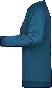 Dámská mikina James Nicholson sweatshirt women, modrozelená, vel. XS