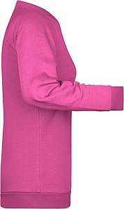 Dámská mikina James Nicholson sweatshirt women, růžová, vel. M