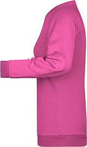 Dámská mikina James Nicholson sweatshirt women, růžová, vel. M