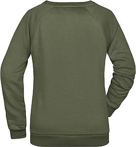 Dámská mikina James Nicholson sweatshirt women, tmavá zelená vojenská, vel. L