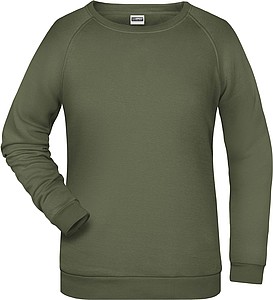 Dámská mikina James Nicholson sweatshirt women, tmavá zelená vojenská, vel. XS