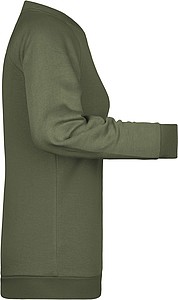 Dámská mikina James Nicholson sweatshirt women, tmavá zelená vojenská, vel. XS