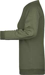 Dámská mikina James Nicholson sweatshirt women, tmavá zelená vojenská, vel. XS