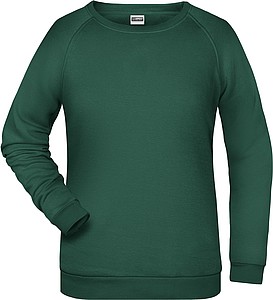 Dámska mikina James Nicholson sweatshirt women, tmavo zelená, veľ. S