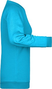 Dámská mikina James Nicholson sweatshirt women, tyrkysová, vel. XXL
