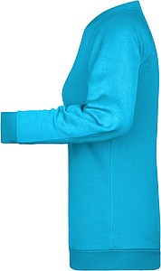 Dámská mikina James Nicholson sweatshirt women, tyrkysová, vel. XXL