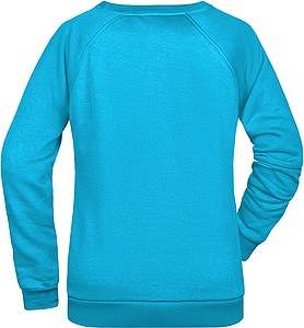 Dámská mikina James Nicholson sweatshirt women, tyrkysová, vel. XXL