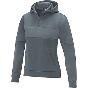 Dámská mikina s kapucí a čtvrtinovým zipem Elevate SAYAN, šedá, vel. XS