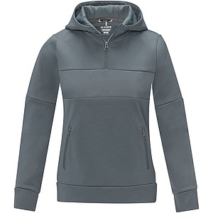 Dámská mikina s kapucí a čtvrtinovým zipem Elevate SAYAN, šedá, vel. XS