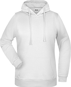 Dámská mikina s kapucí James Nicholson sweat hoodie women, bílá, vel. 3XL