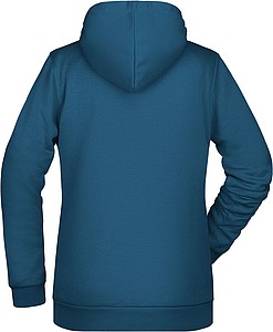 Dámská mikina s kapucí James Nicholson sweat hoodie women, modrozelená, vel. XXL
