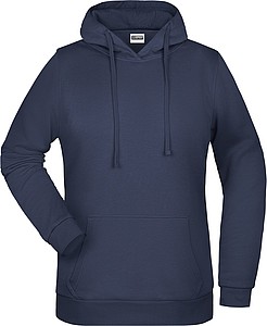 Dámská mikina s kapucí James Nicholson sweat hoodie women, námořní modrá, vel. 3XL
