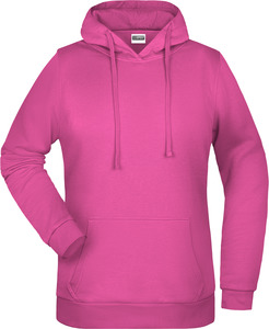 Dámská mikina s kapucí James Nicholson sweat hoodie women, růžová, vel. L