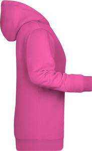 Dámská mikina s kapucí James Nicholson sweat hoodie women, růžová, vel. L
